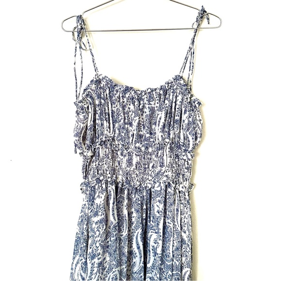 | vici • made you look paisley smocked tie strap maxi dress • medium | - Picture 7 of 17